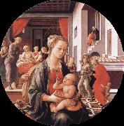 Filippino Lippi Virgin with the Child and Scenes from the Life of St Anne oil painting picture wholesale